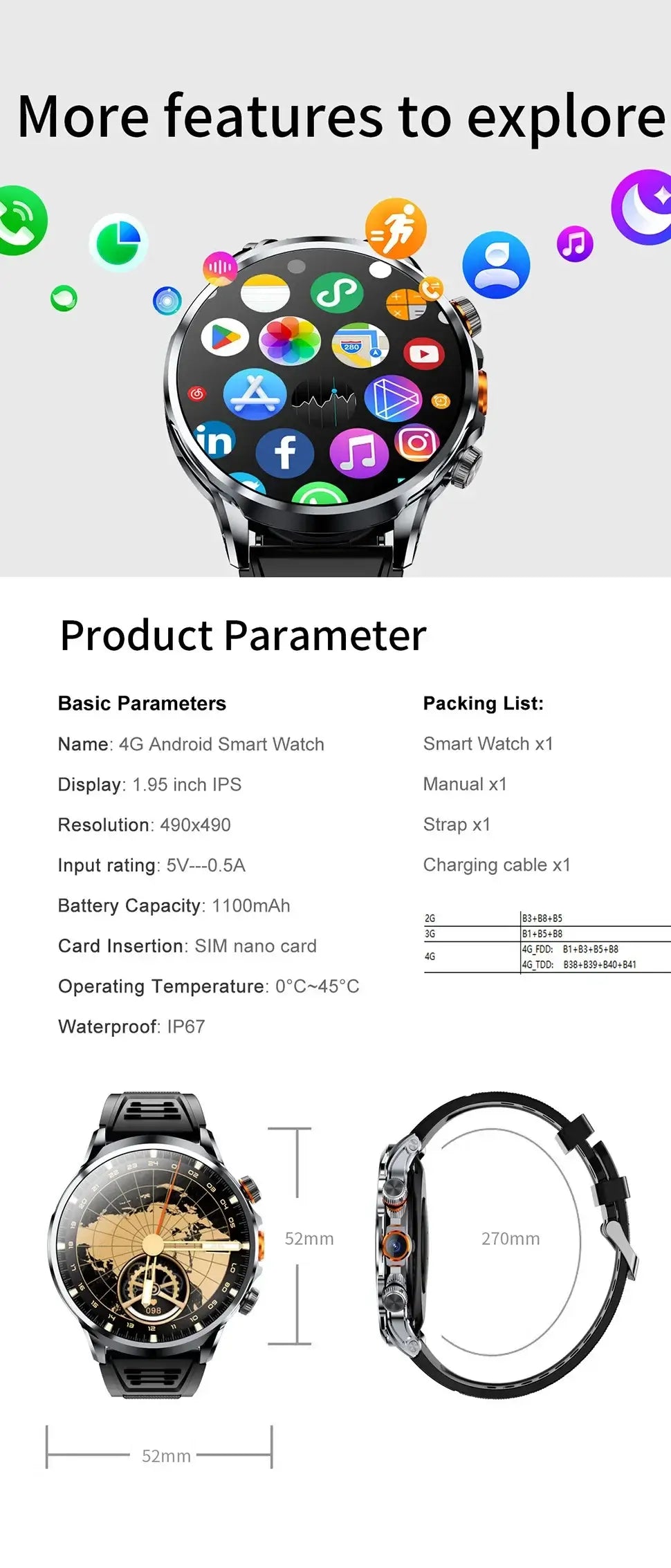 Massive 1100mAh battery powers you through the day.