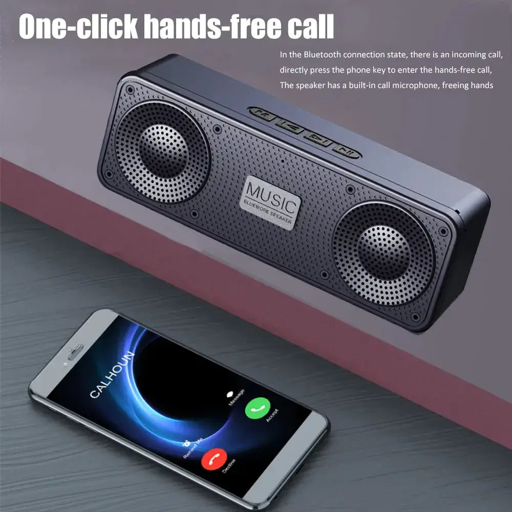 Powerful subwoofer delivers deep bass.