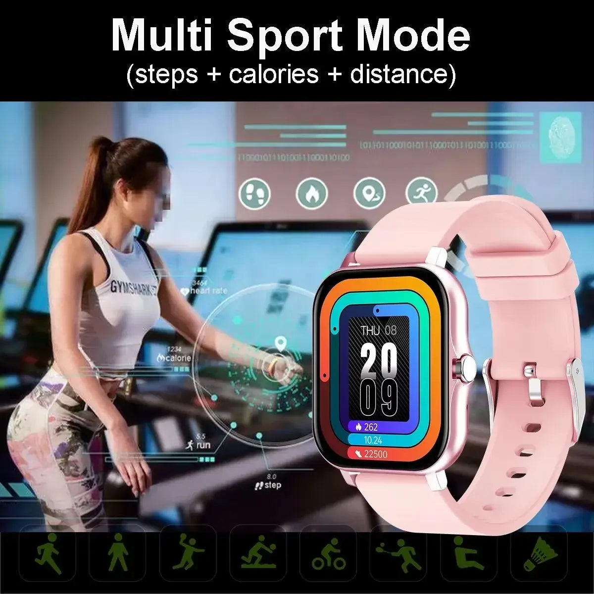 Waterproof design for daily use and workouts.