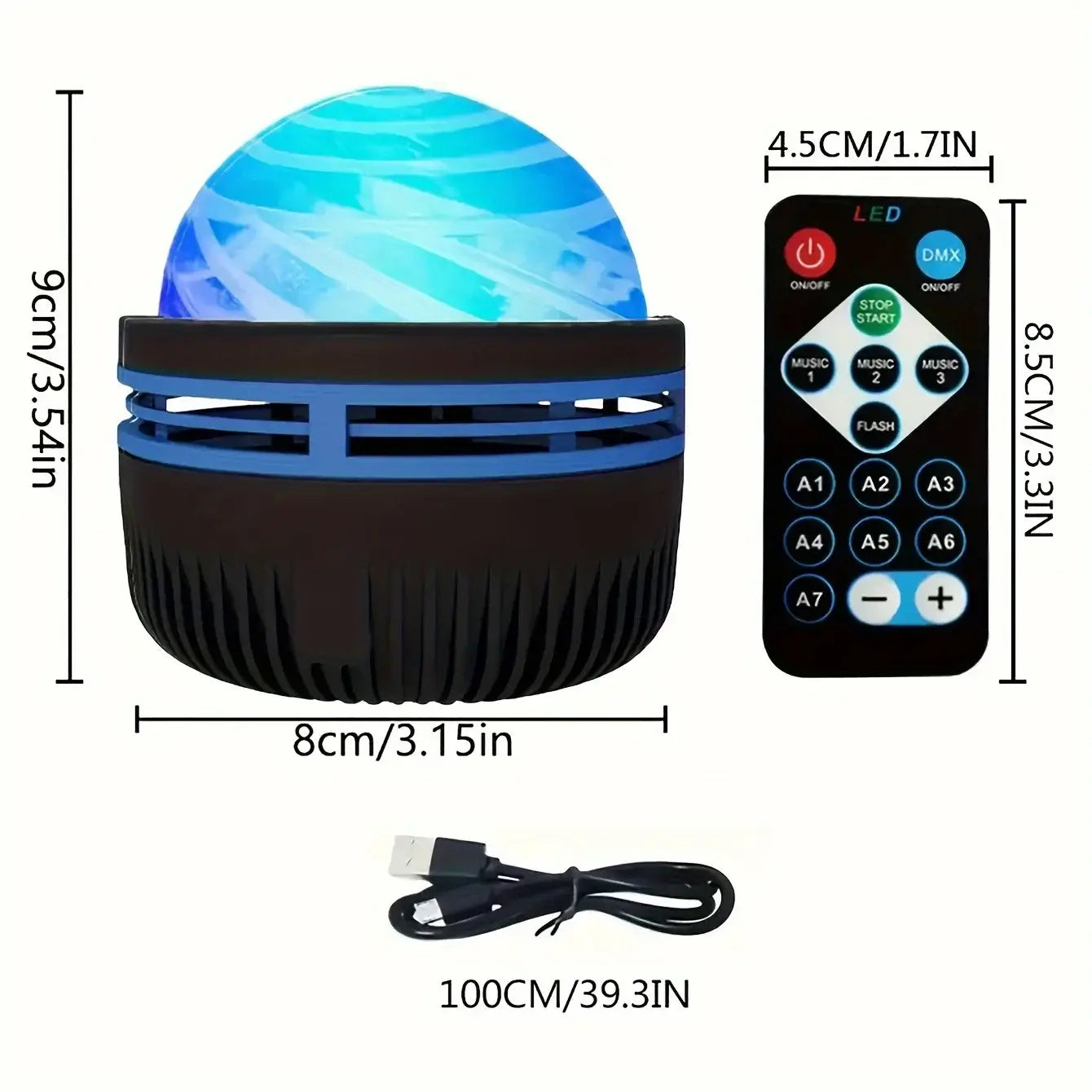 Creates a calming starry night effect.