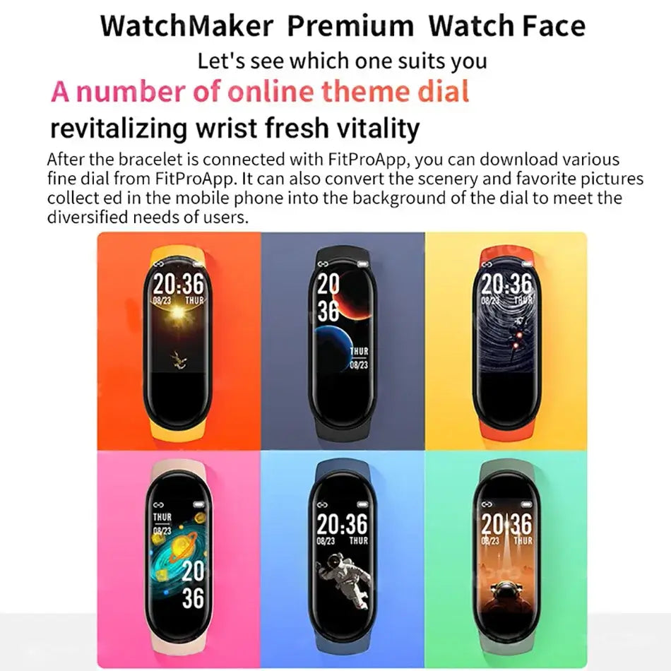 Track your fitness with the M6 smart bracelet.