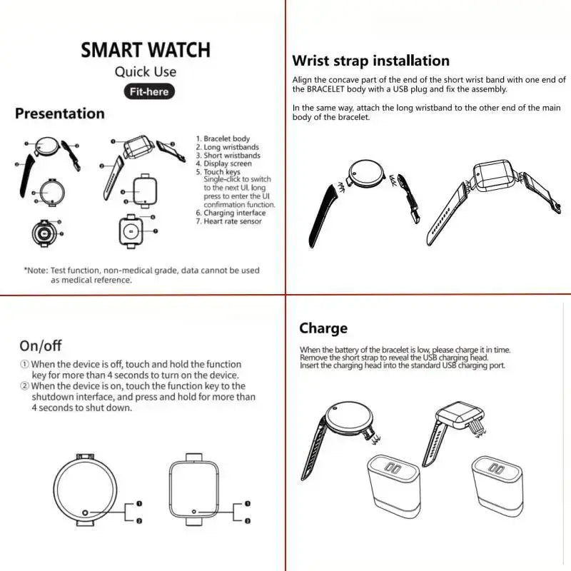 Track steps and calories with the 116 Smart Fitness Bracelet.