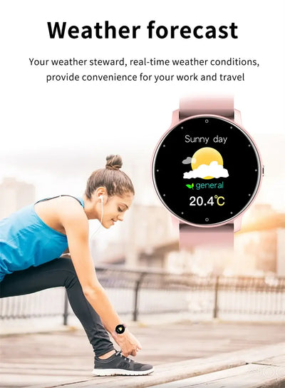 Sleek LIGE smartwatch with full touch display.
