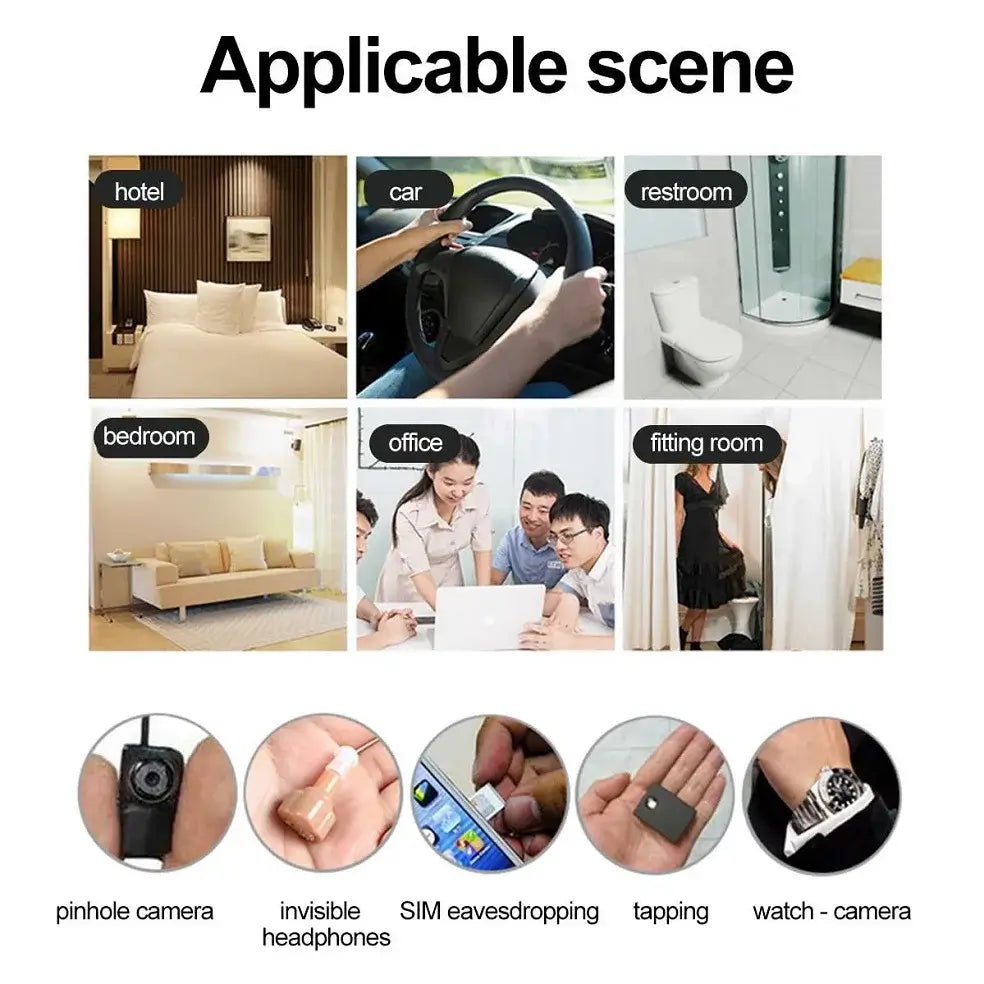 Find hidden microphones & listening devices.