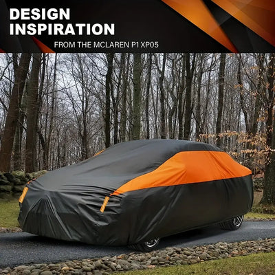 Waterproof car cover for all-weather protection.
