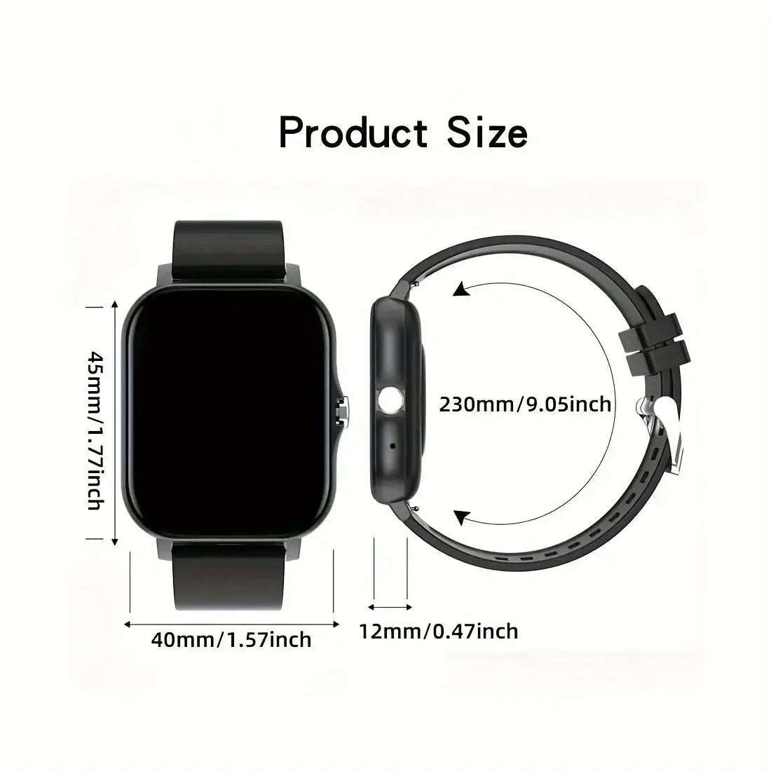 Sleek 1.83” HD smart watch with wireless calling and voice assistant.