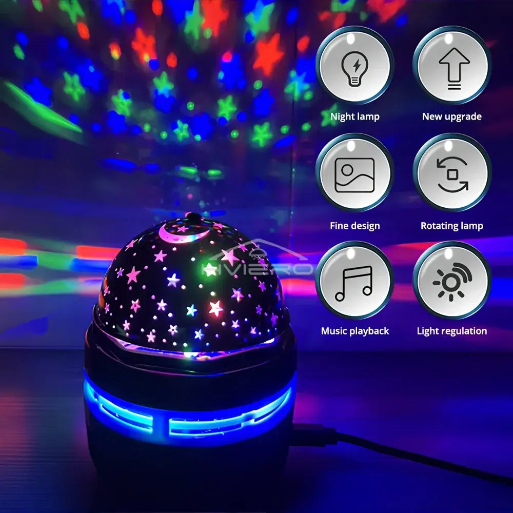 USB-powered galaxy projector — perfect for gaming rooms and parties.