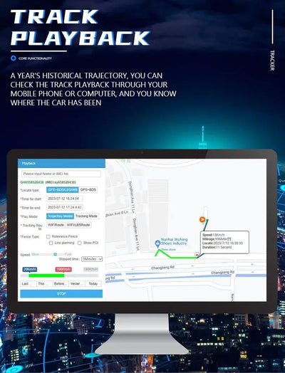 Supports geo-fencing and movement alerts
