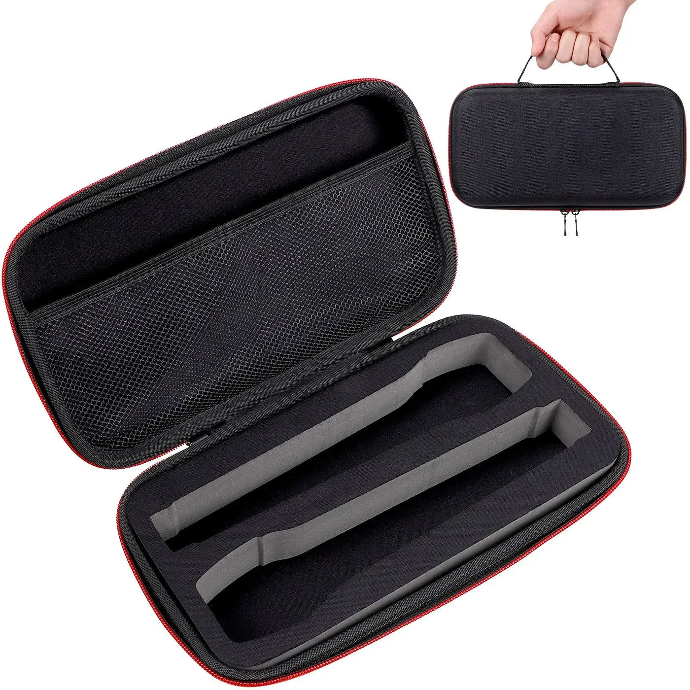 Durable EVA case for wireless microphones.