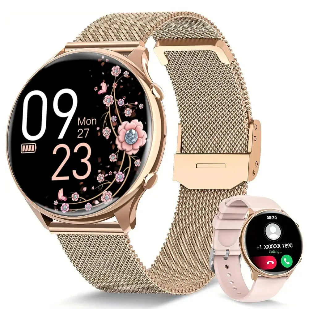 Stylish smartwatch with phone call function for women.