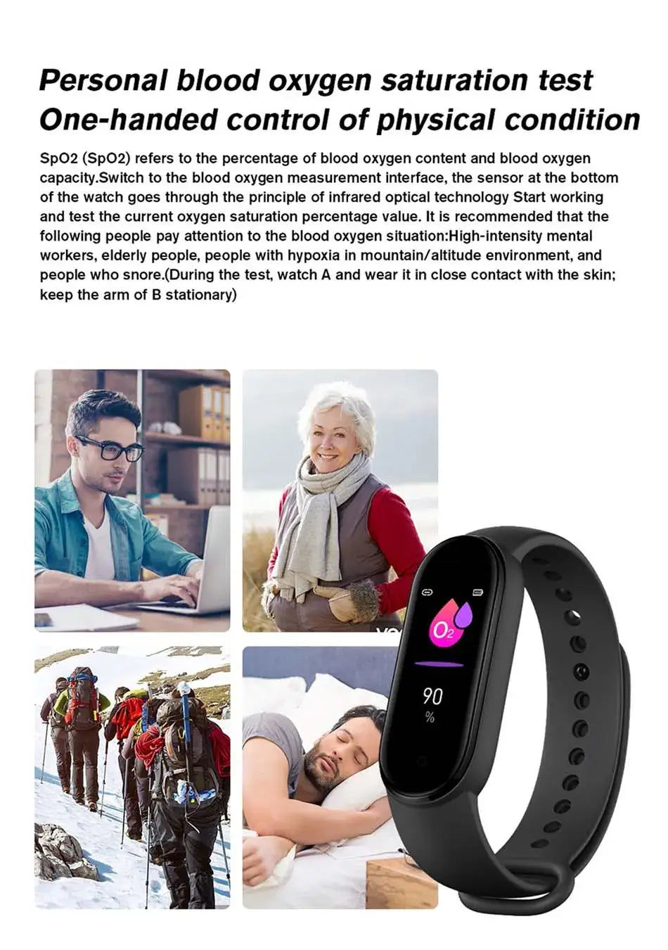 Track your fitness with the M6 smart bracelet.