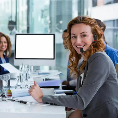 Adjustable headset fits most head sizes.