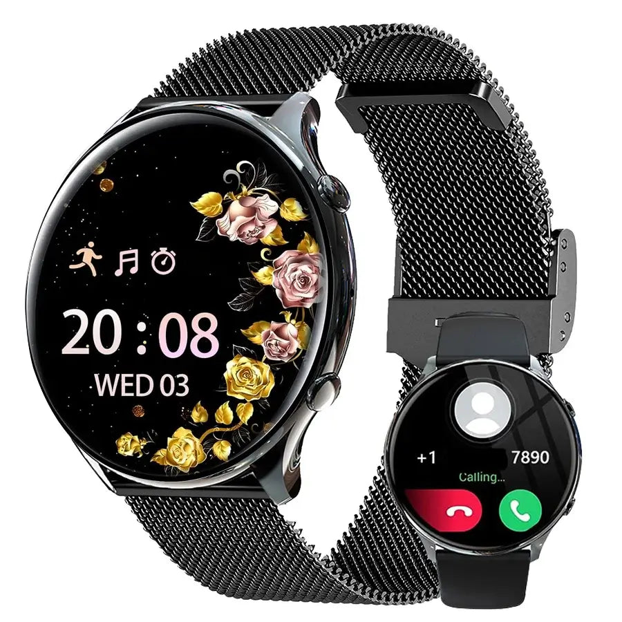 Stylish smartwatch with phone call function for women.