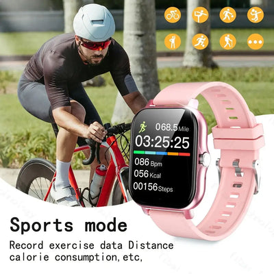 Sleek 1.83” HD smart watch with wireless calling and voice assistant.