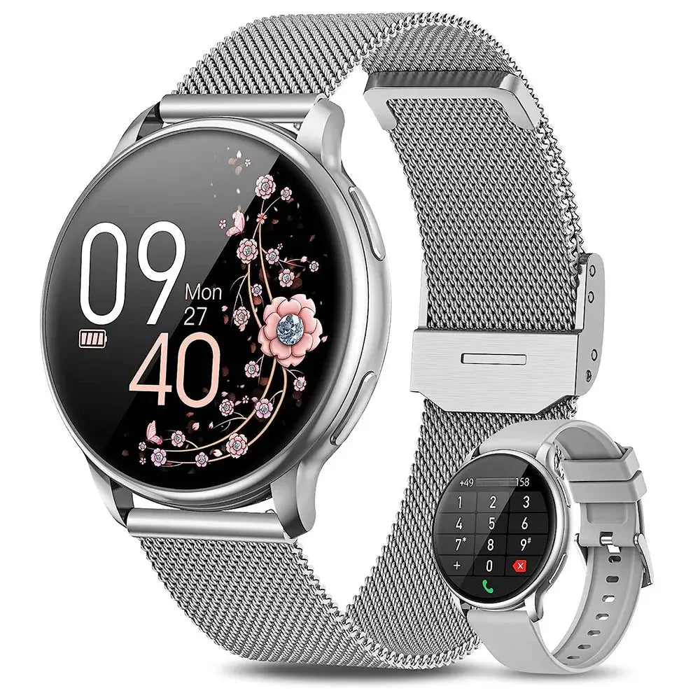 Stylish smartwatch with phone call function for women.