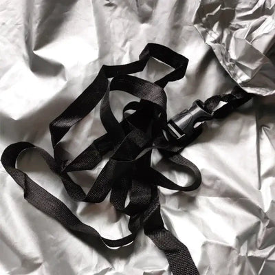 Reflective silver fabric blocks harsh sunlight.