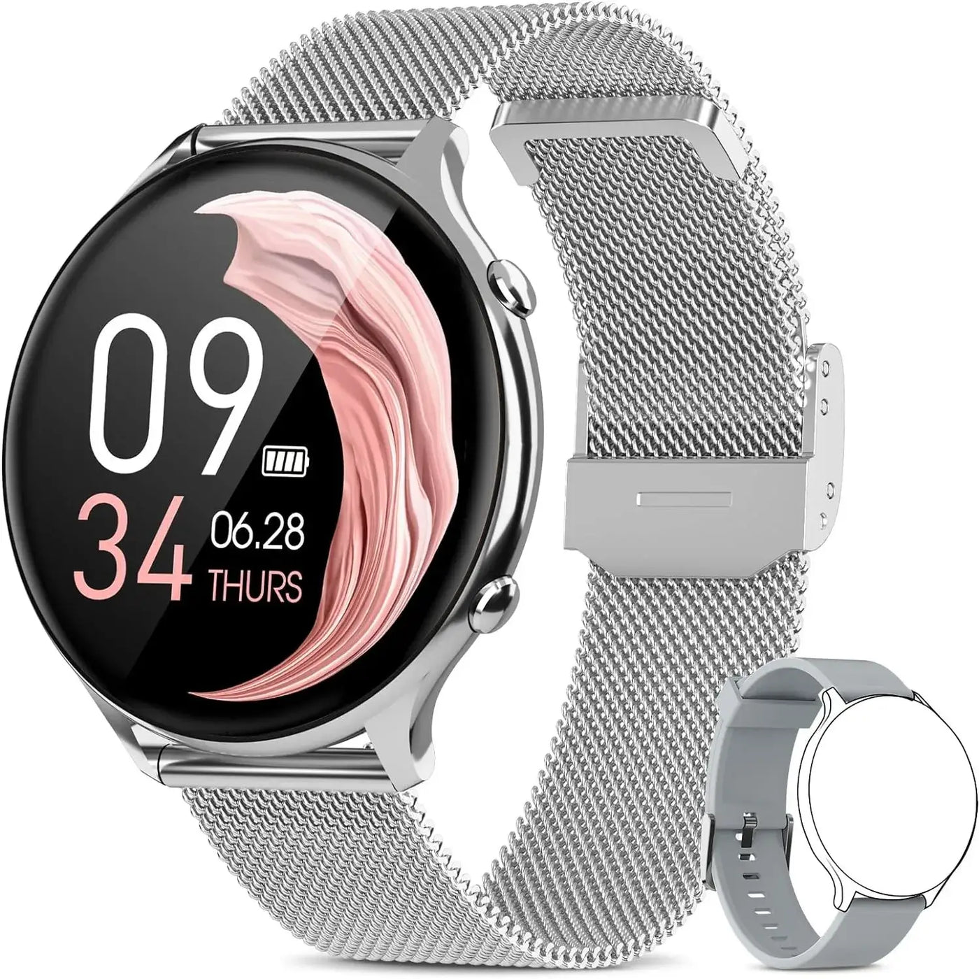 Stylish smartwatch with phone call function for women.