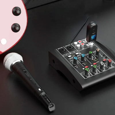 XLR adapter turns wired mic into wireless.